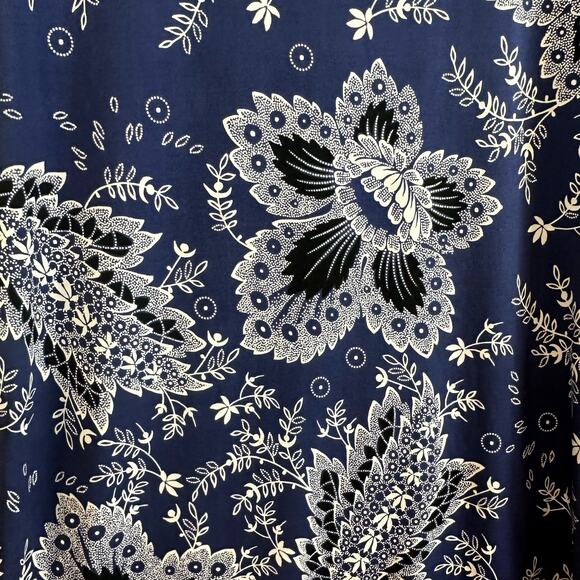 BCBGMaxAzria Blue Noely Shift Dress XS Extra Small White Black Floral - Picture 5 of 9